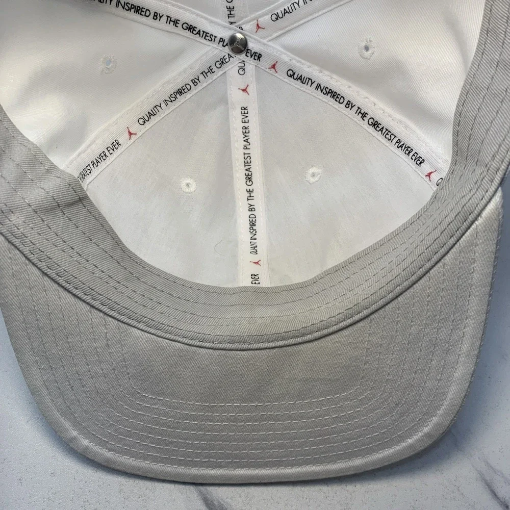 Air Jordan Hat Men White Cement Elephant Metal Logo Jumpman Snap Back Cap
